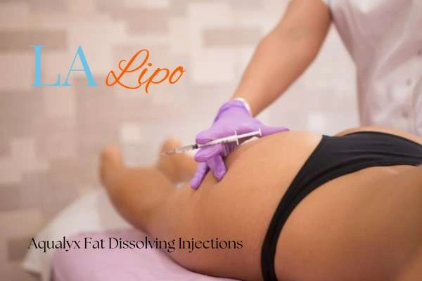 Woman having fat dissolving injections Hamilton on thighs